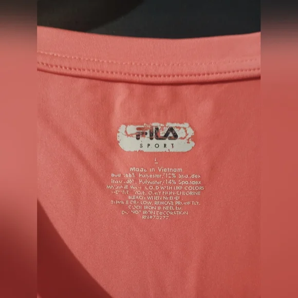 Fila Women's Pink V-Neck Top Long Sleeve Size Small - Picture 3 of 6